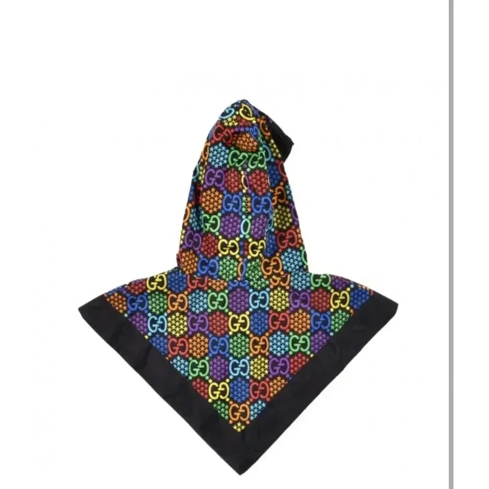 Gucci Silk Nylon Monogram Psychedelic Rain Hood Black - Picture 2 of 6